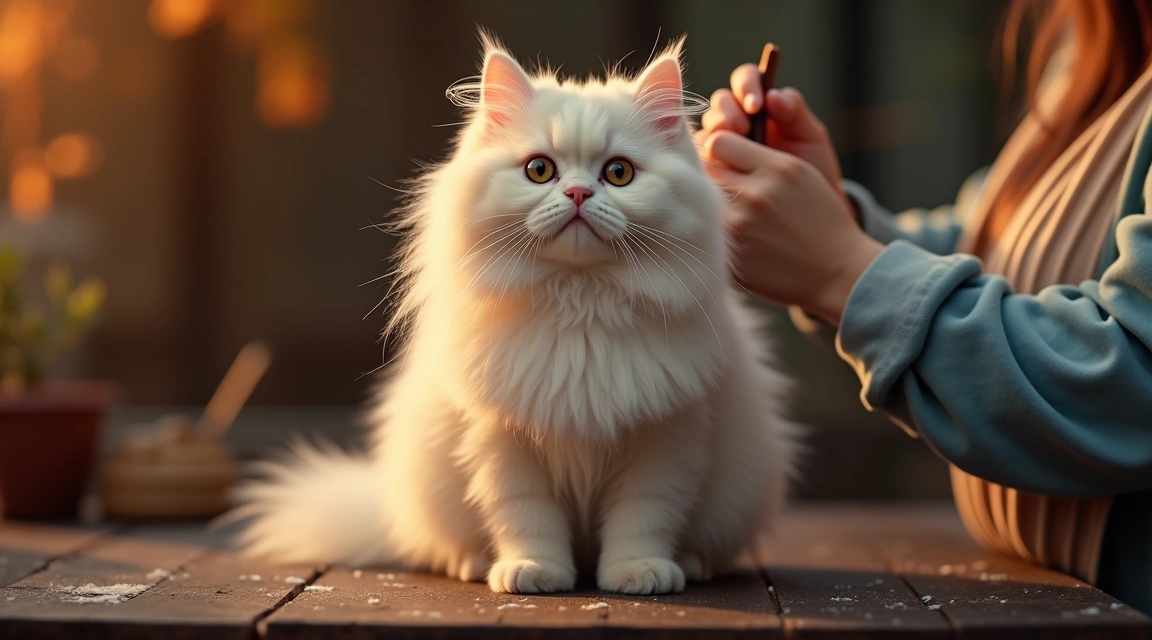 Persian cat grooming routine