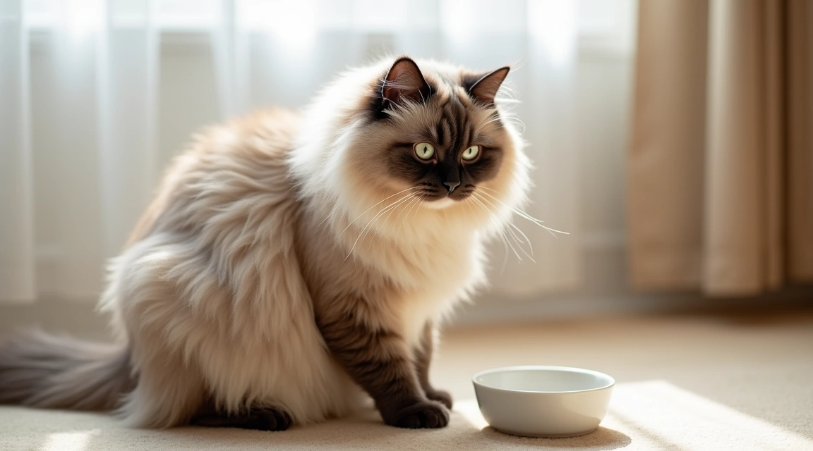 persian cat feeding